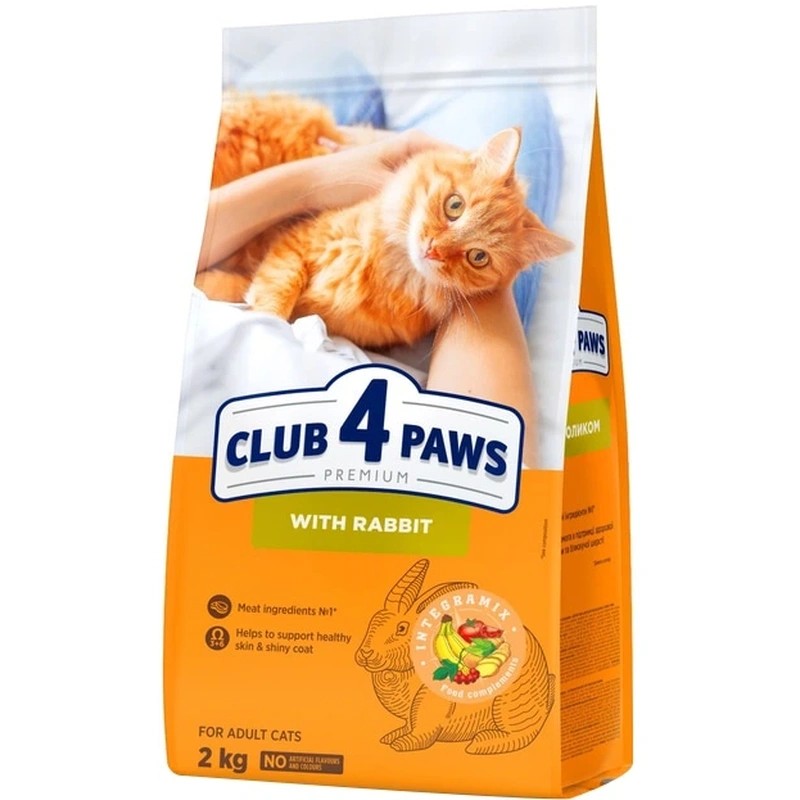 CLUB 4 PAWS Преміум З Кроликом. Повнораціонний сухий корм для дорослих котів